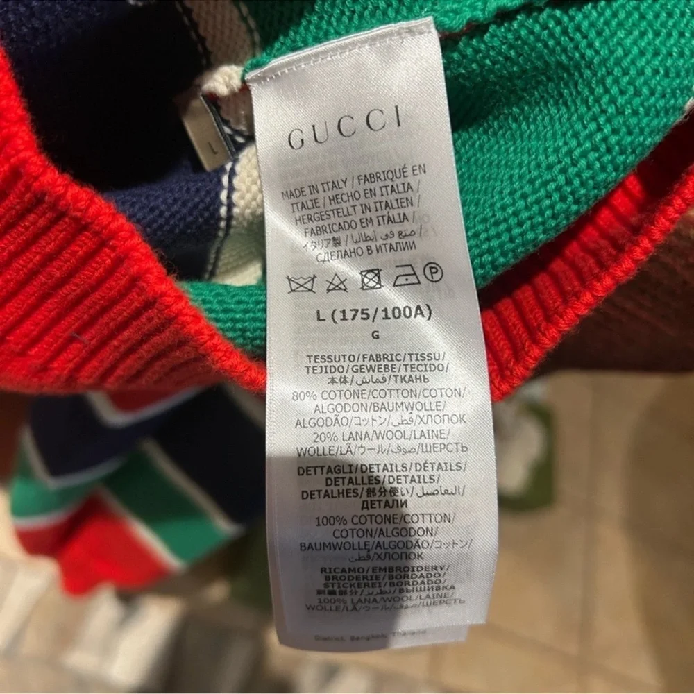Men’s Gucci cotton/wool Cable knit sweater size large made in Italy NWT